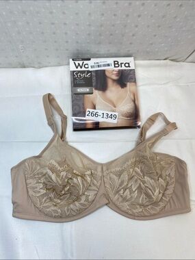 Wonderbra Beige Lace Underwire Bra Style 1590R Size 40C